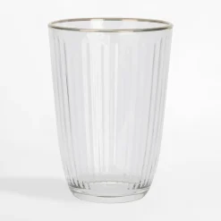 Szklanka ryflowana ze złotym brzegiem 395 ml