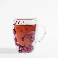 Szklanka z podwójną ścianką RÓŻOWE KWIATY 350 ml