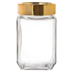 Szklany pojemnik do żywności ze złotą pokrywką 700 ml