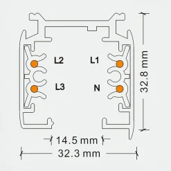 Szyna montażowa trójobwodowa czarna TRACER 100 cm