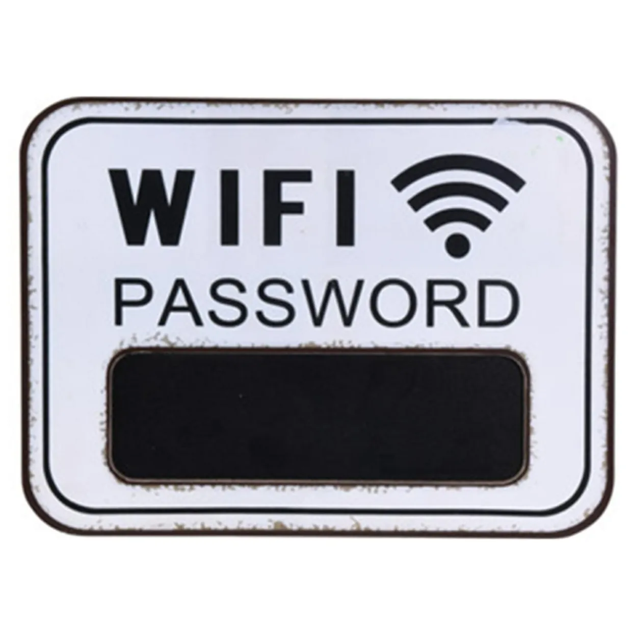 Tablica ścienna z napisem WIFI PASSWORD MIX