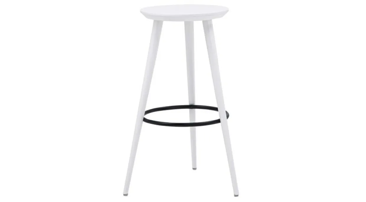 Taboret okrągły biały GREGOR