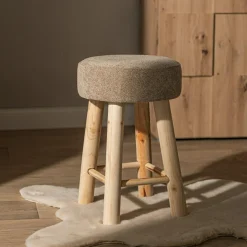 Taboret tapicerowany beżowy TROPICOSI