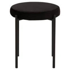 Taboret welurowy czarny ARGINO