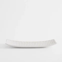 Talerz dekoracyjny biały 34x13 cm