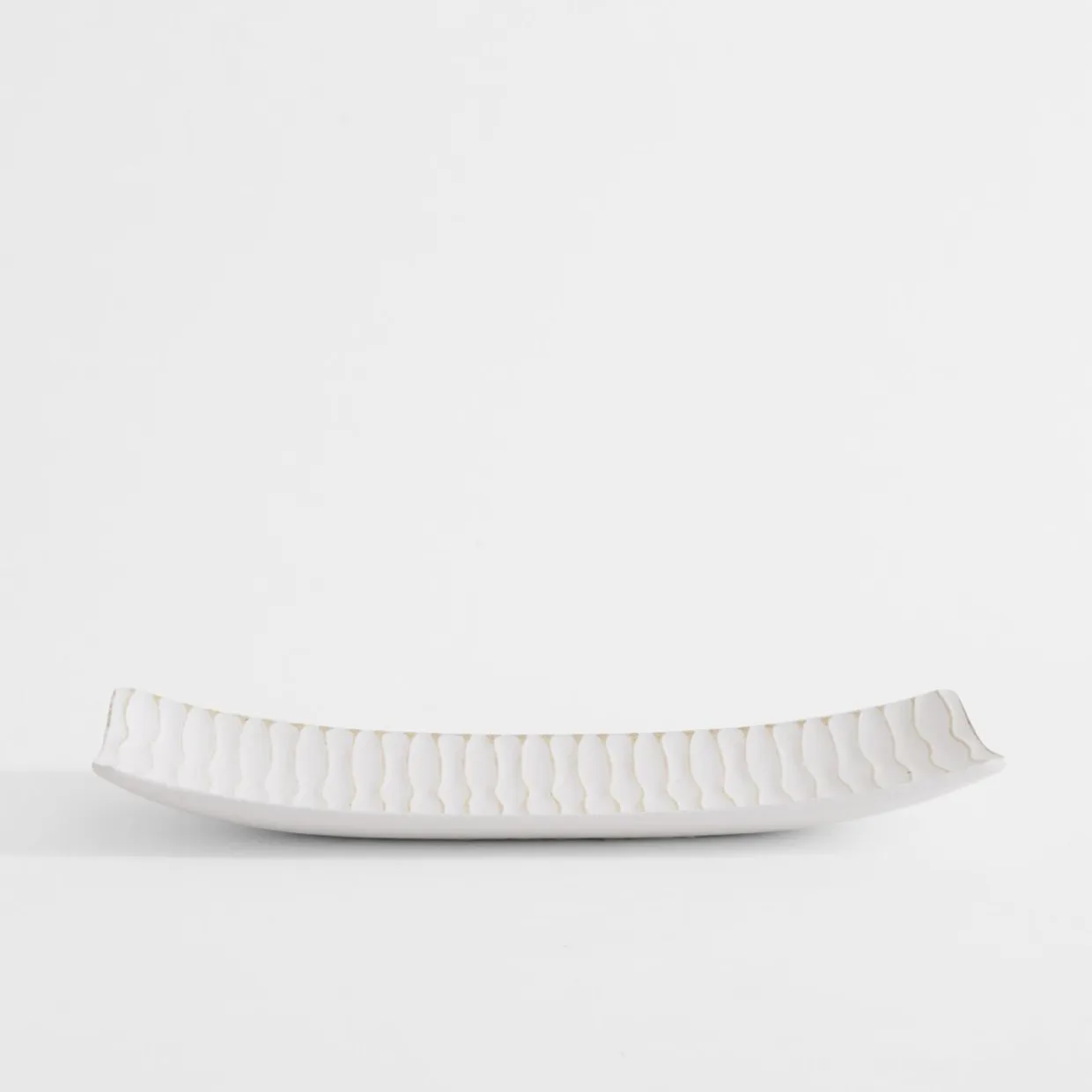 Talerz dekoracyjny biały 34x13 cm