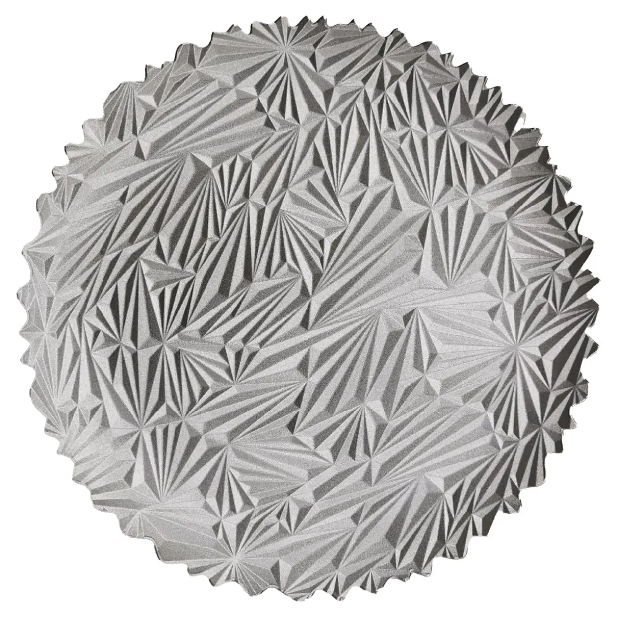 Talerz dekoracyjny metaliczny srebrny 33 cm