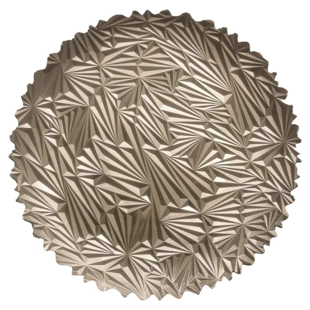 Talerz dekoracyjny metaliczny jasnobrązowy 33 cm