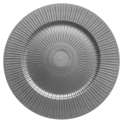 Talerz dekoracyjny metaliczny szary 33 cm