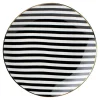 Talerz deserowy porcelanowy w czarno-białe paski 20 cm
