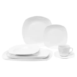 Talerz głęboki porcelanowy QUADRO biały 22,9 x 21,4 cm