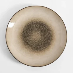 Talerz obiadowy brązowo-beżowy ZORA 26,6 cm