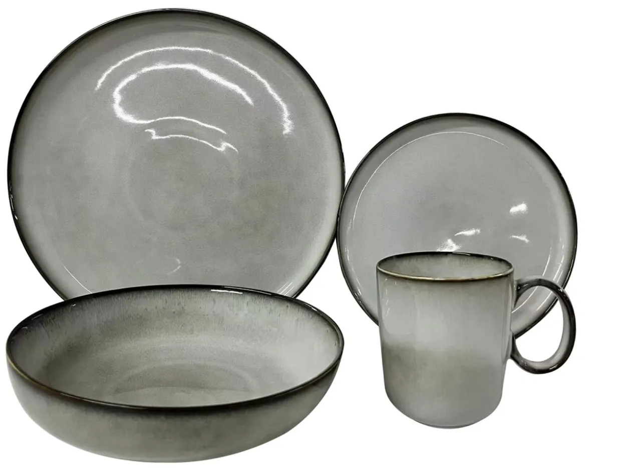 Talerz obiadowy ceramiczny szary SUELO 27 cm