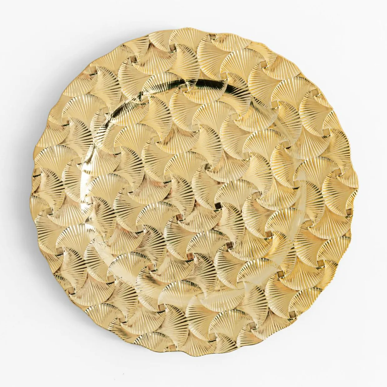 Talerz ozdobny podtalerz w liście złoty 33 cm