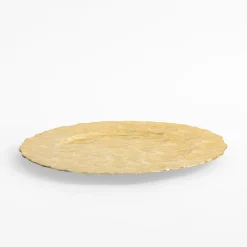 Talerz ozdobny podtalerz w liście złoty 33 cm