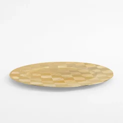 Talerz szachownica podtalerz złoty 33 cm
