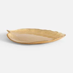 Talerz złoty LIŚĆ 28 cm