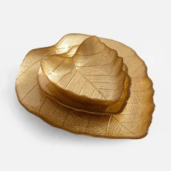 Talerz złoty LIŚĆ 28 cm
