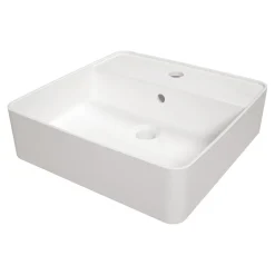 Umywalka ceramiczna nablatowa biała SQUERE 42 cm