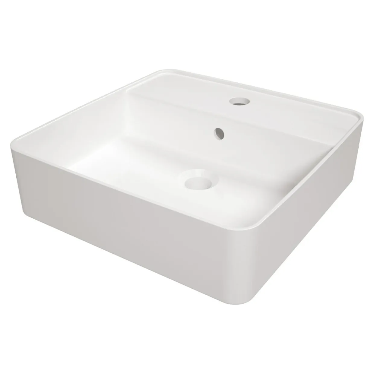Umywalka ceramiczna nablatowa biała SQUERE 42 cm