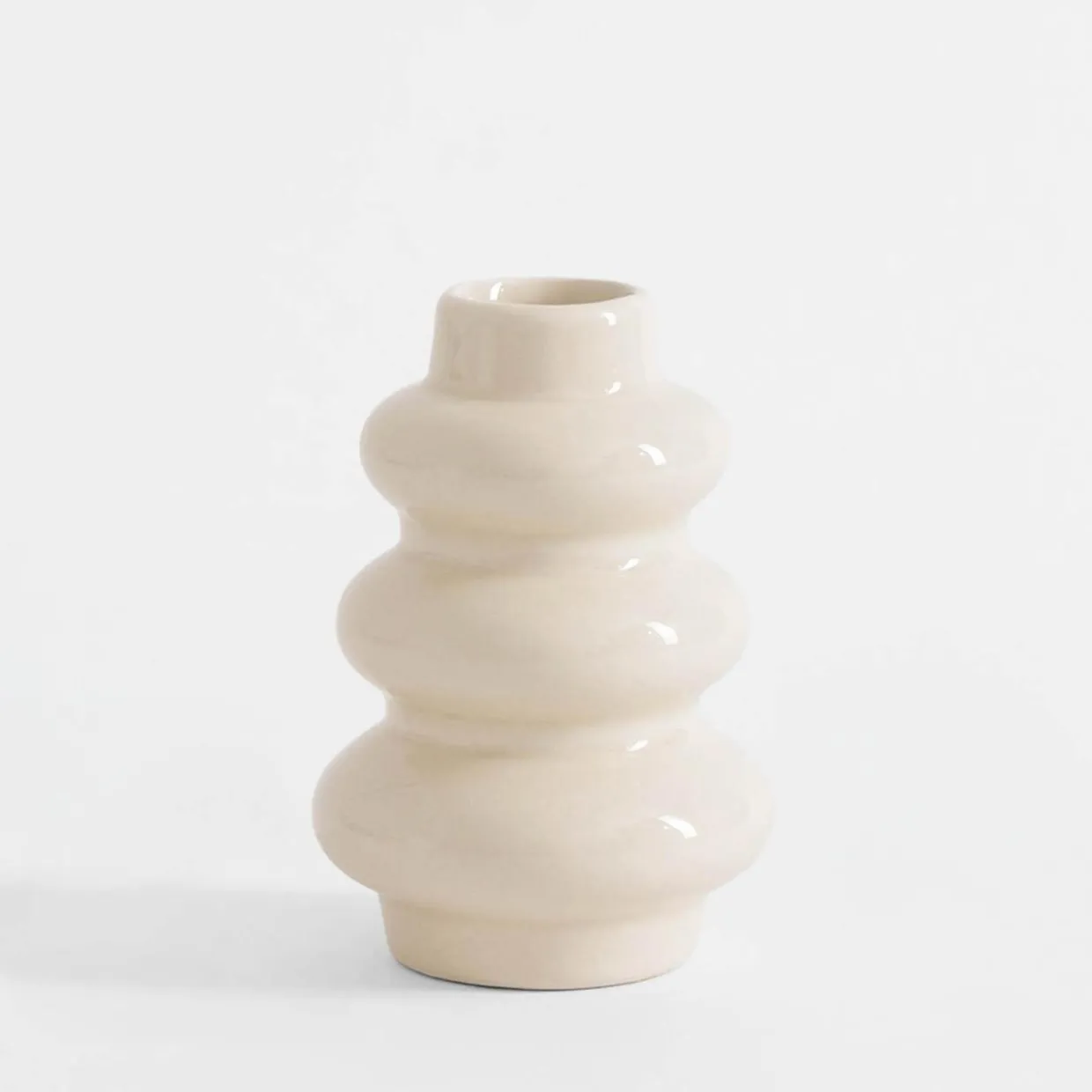 Wazon bałwanek beżowy 12 cm