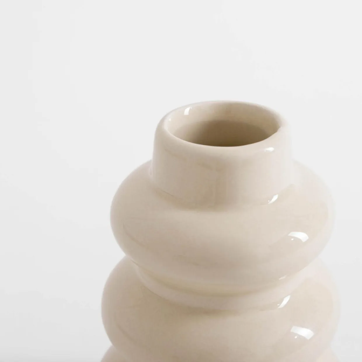 Wazon bałwanek beżowy 12 cm