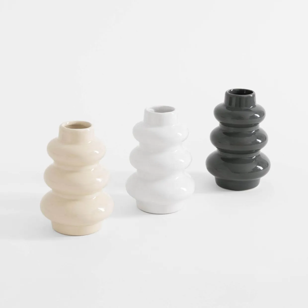 Wazon bałwanek beżowy 12 cm