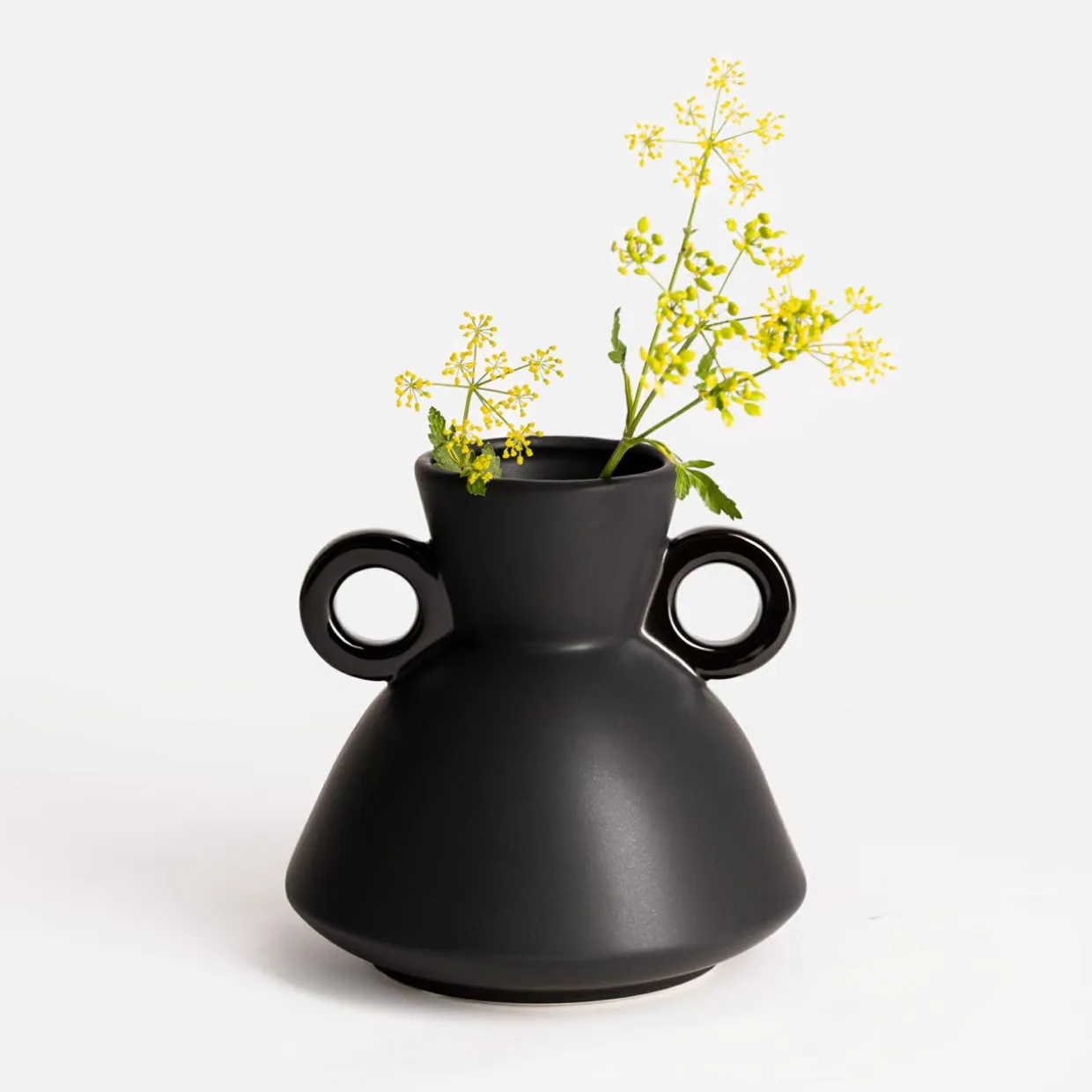 Wazon ceramiczny czarny 15 cm