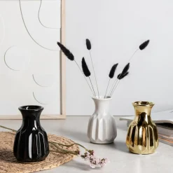 Wazon ceramiczny złoty 12 cm