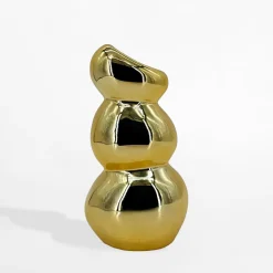 Wazon ceramiczny złoty 19,6 cm
