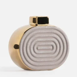 Wazon glamour szaro-złoty 15 cm