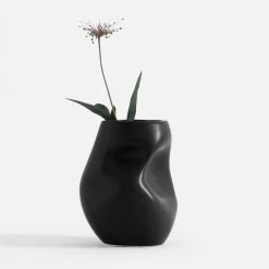 Wazon nowoczesny czarny 15 cm