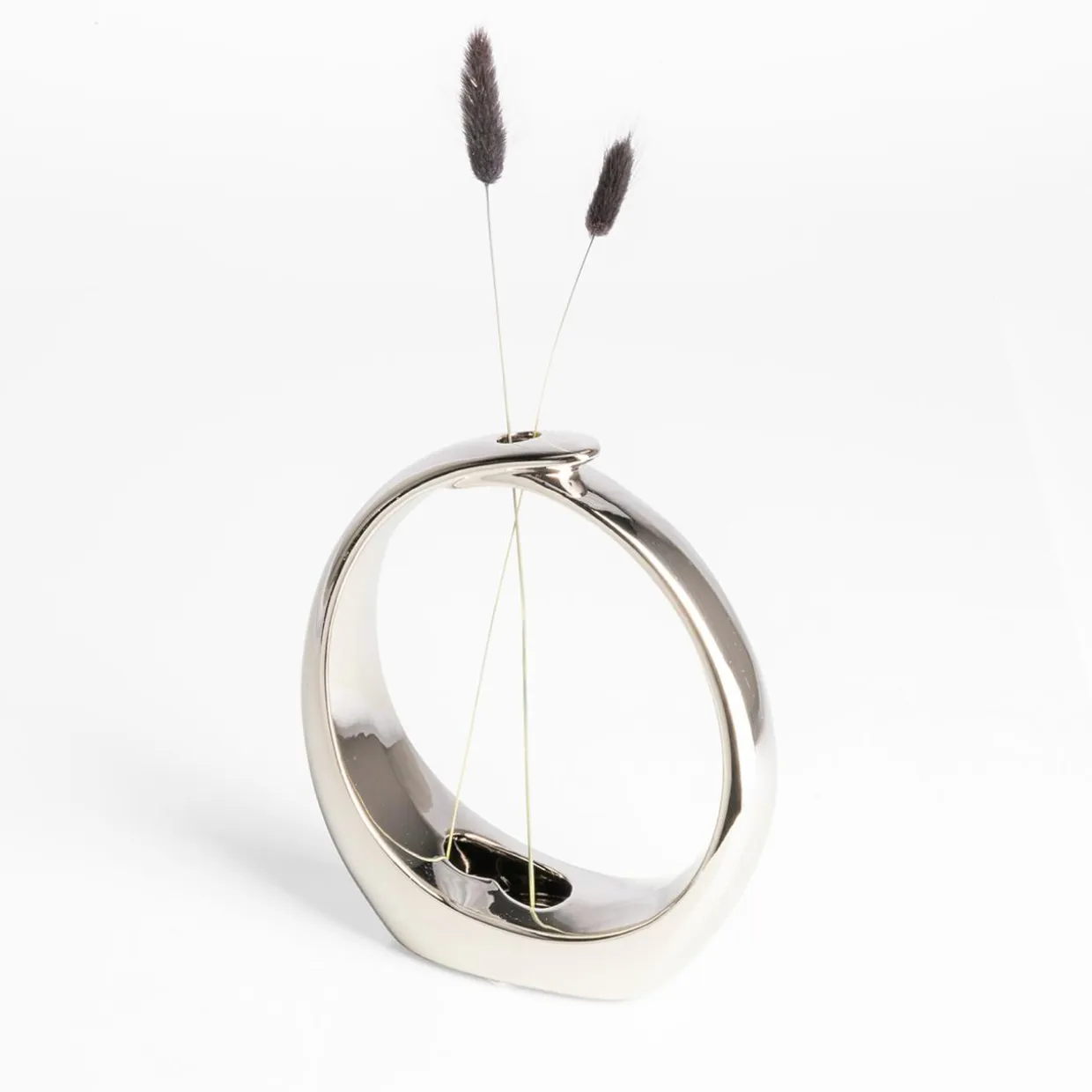 Wazon nowoczesny srebrny 20 cm
