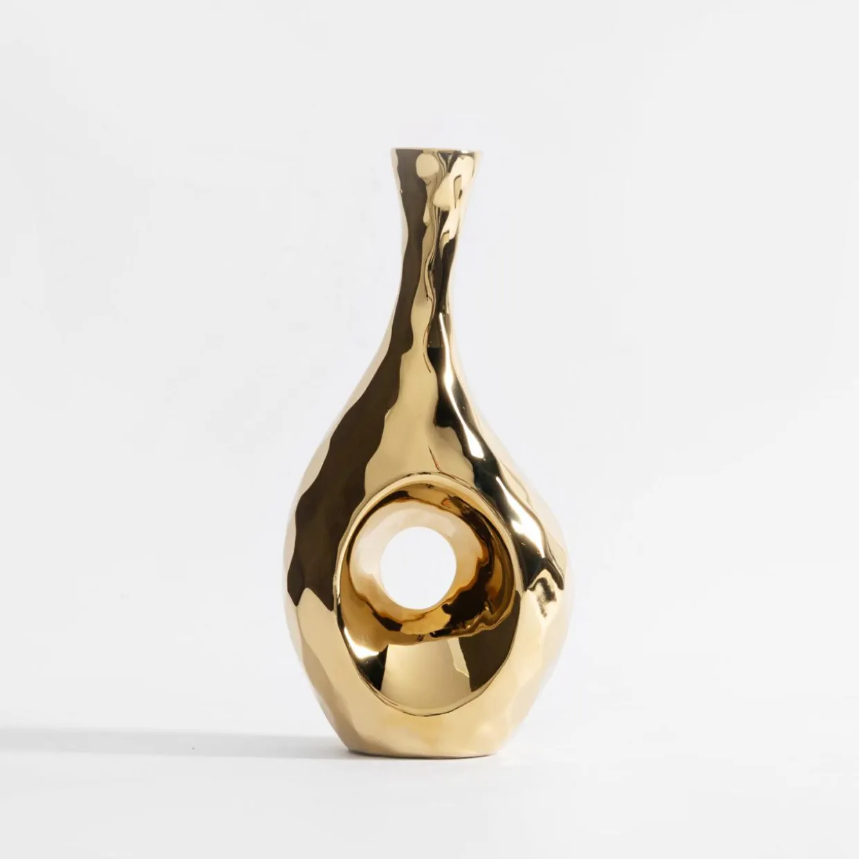 Wazon nowoczesny złoty 25,5 cm