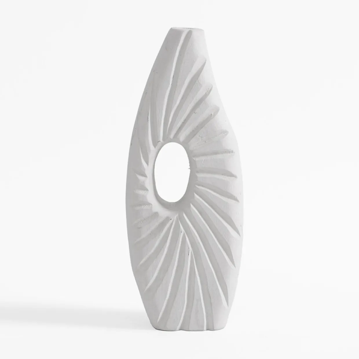 Wazon żłobiony biały 35 cm