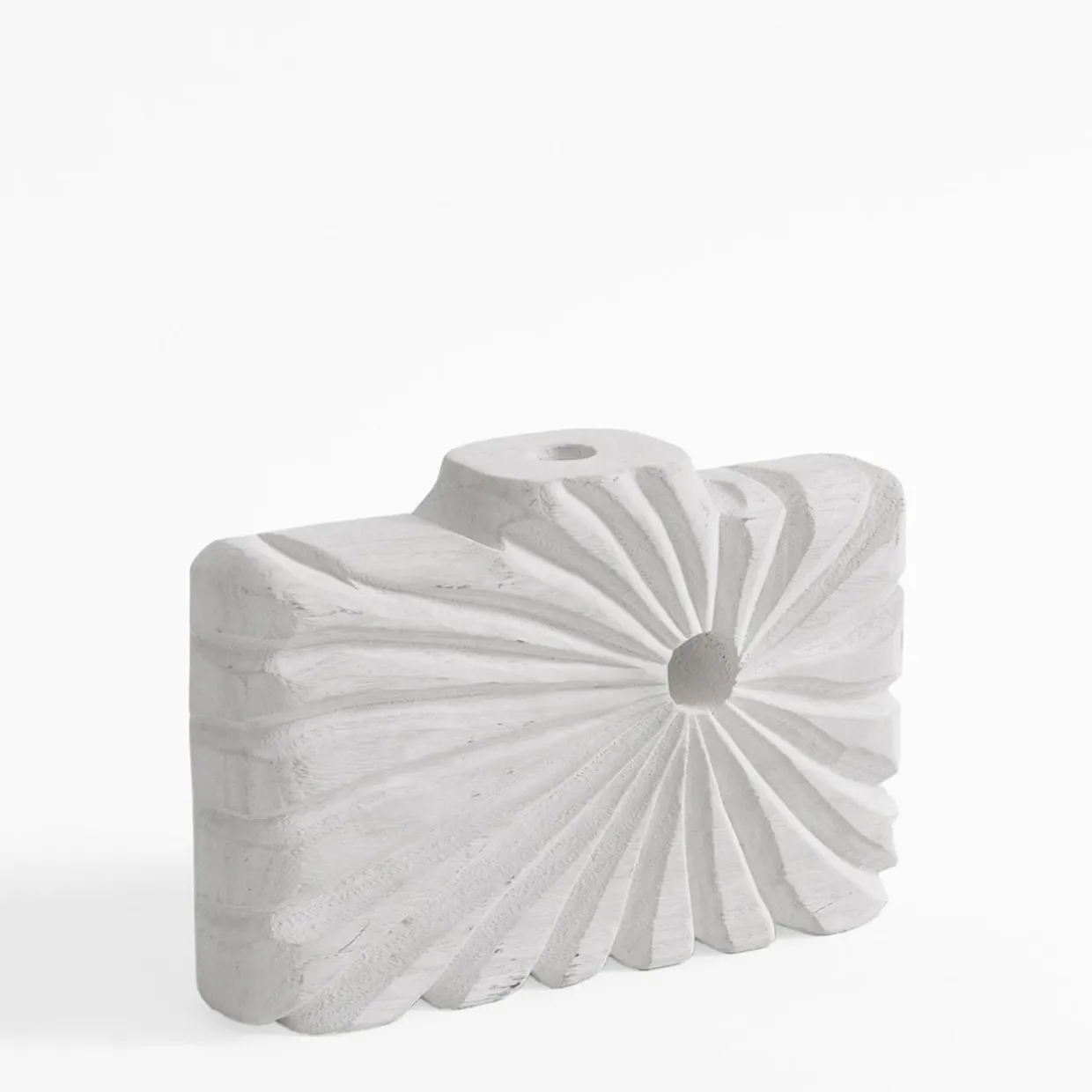 Wazon żłobiony biały 18 cm