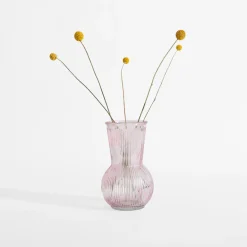 Wazon różowy prążkowany 17,5 cm