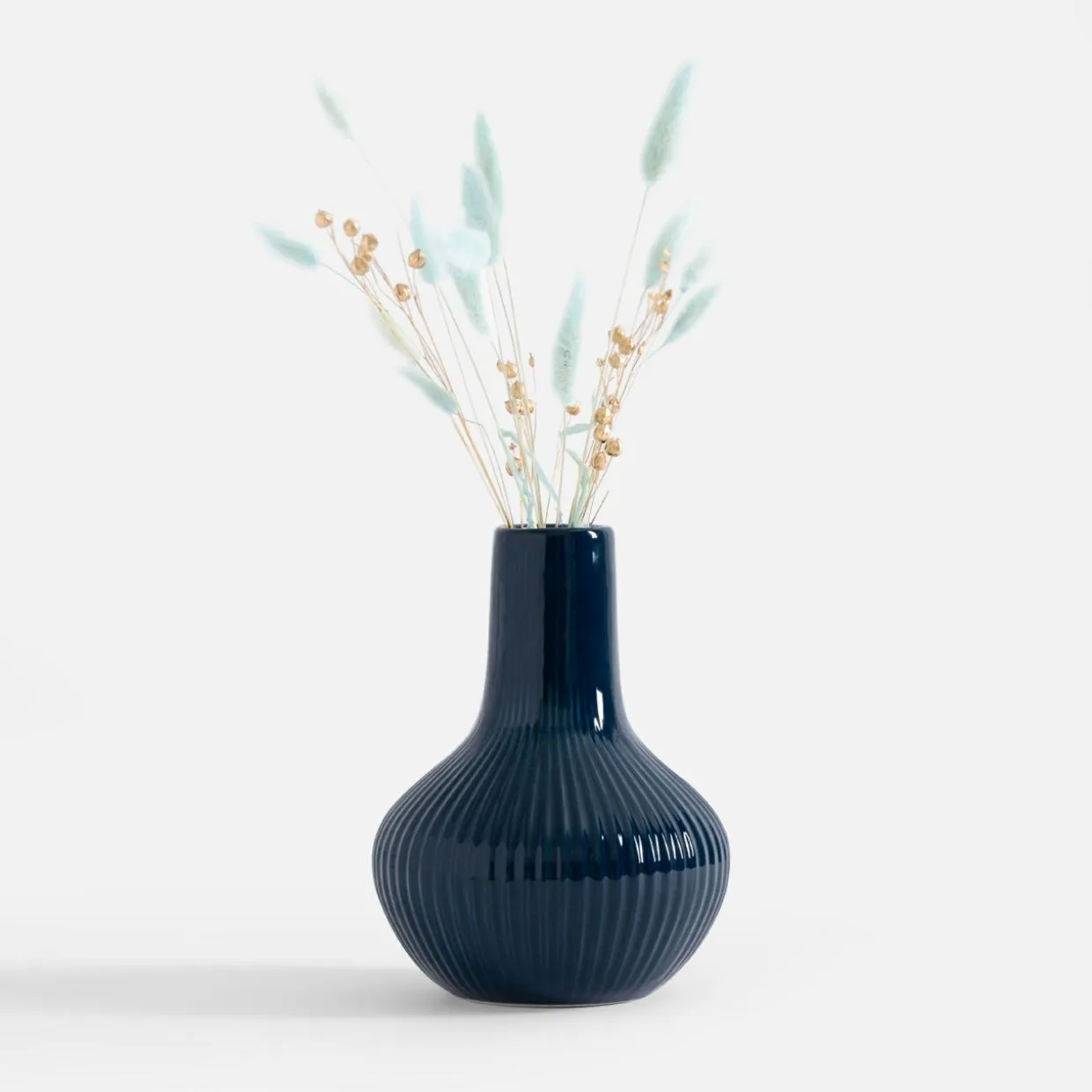 Wazon ryflowany niebieski 20 cm