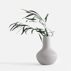 Wazon ryflowany szary 20 cm