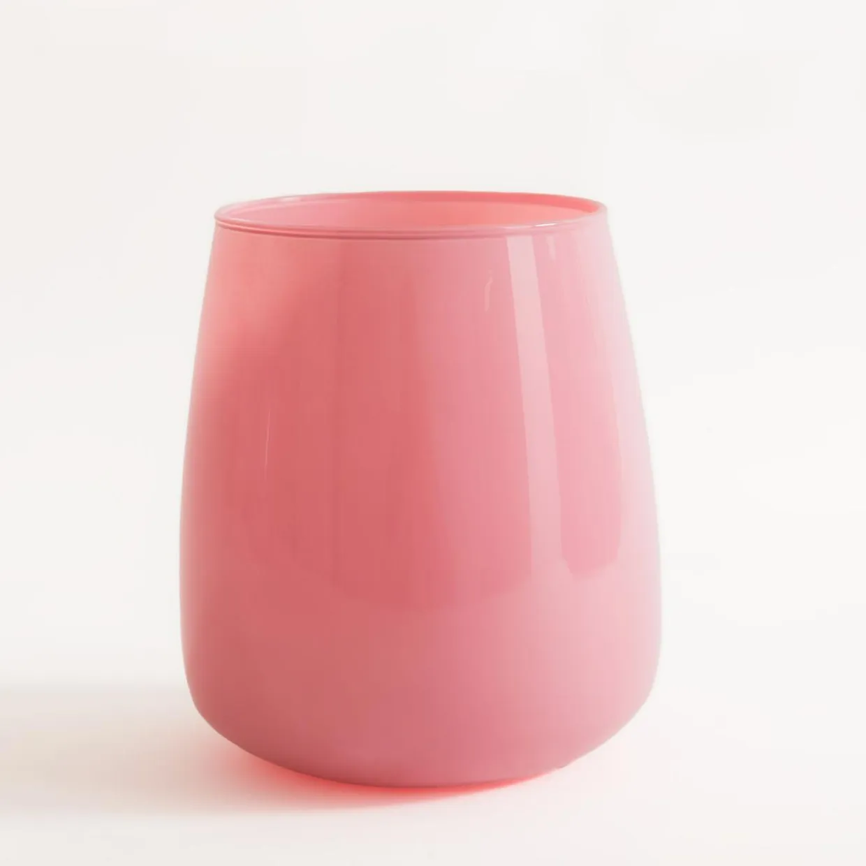 Wazon szklany różowy ZINNIA 17 cm