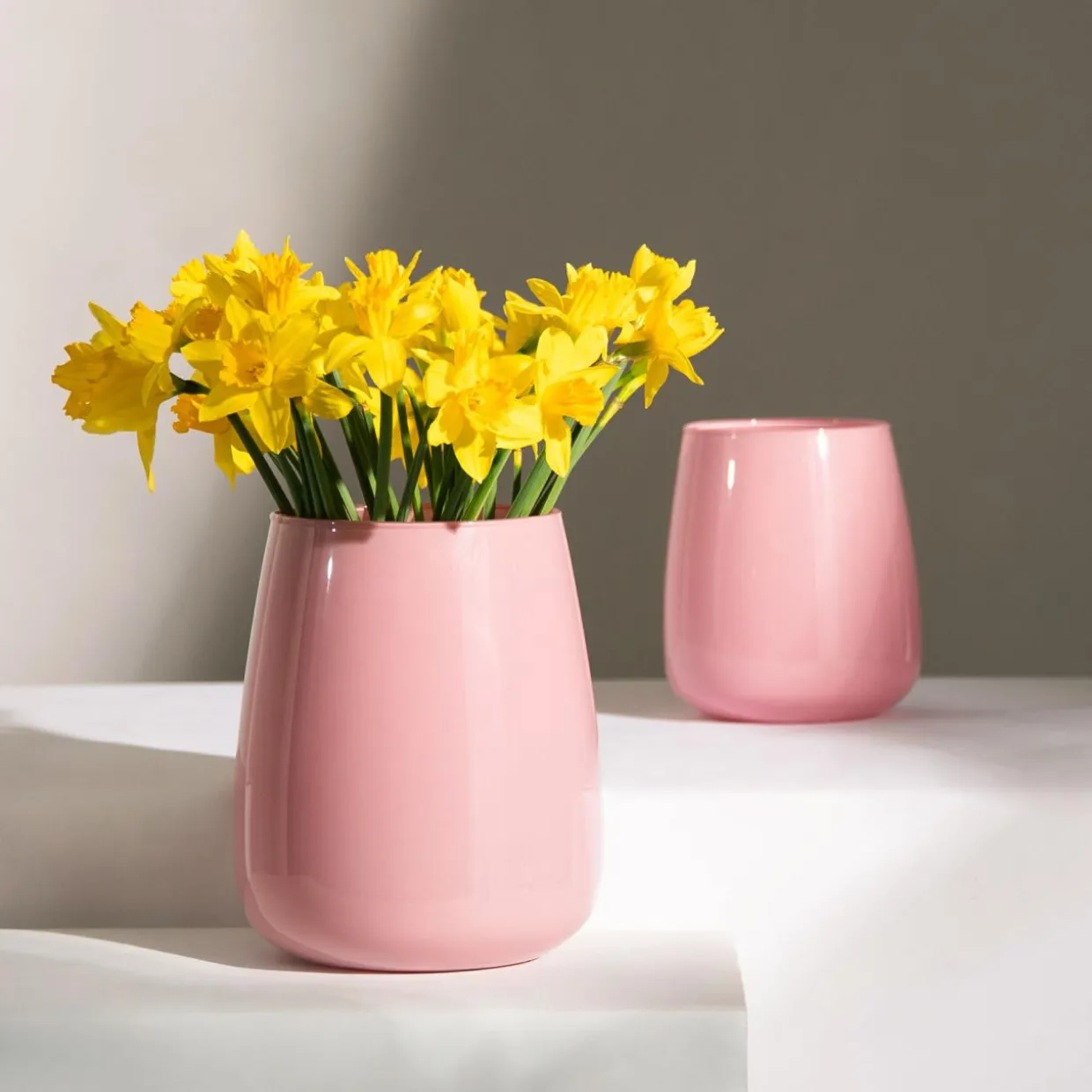 Wazon szklany różowy ZINNIA 17 cm