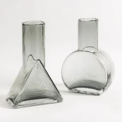 Wazon szklany szary 23 cm