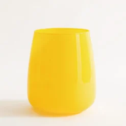 Wazon szklany żółty ZINNIA 17 cm