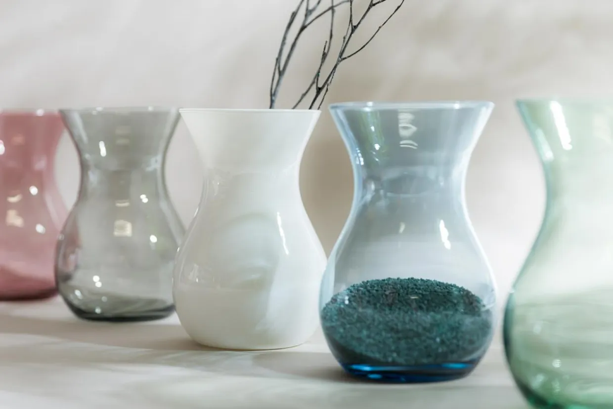 Wazon transparentny zielony ASTA 18 cm