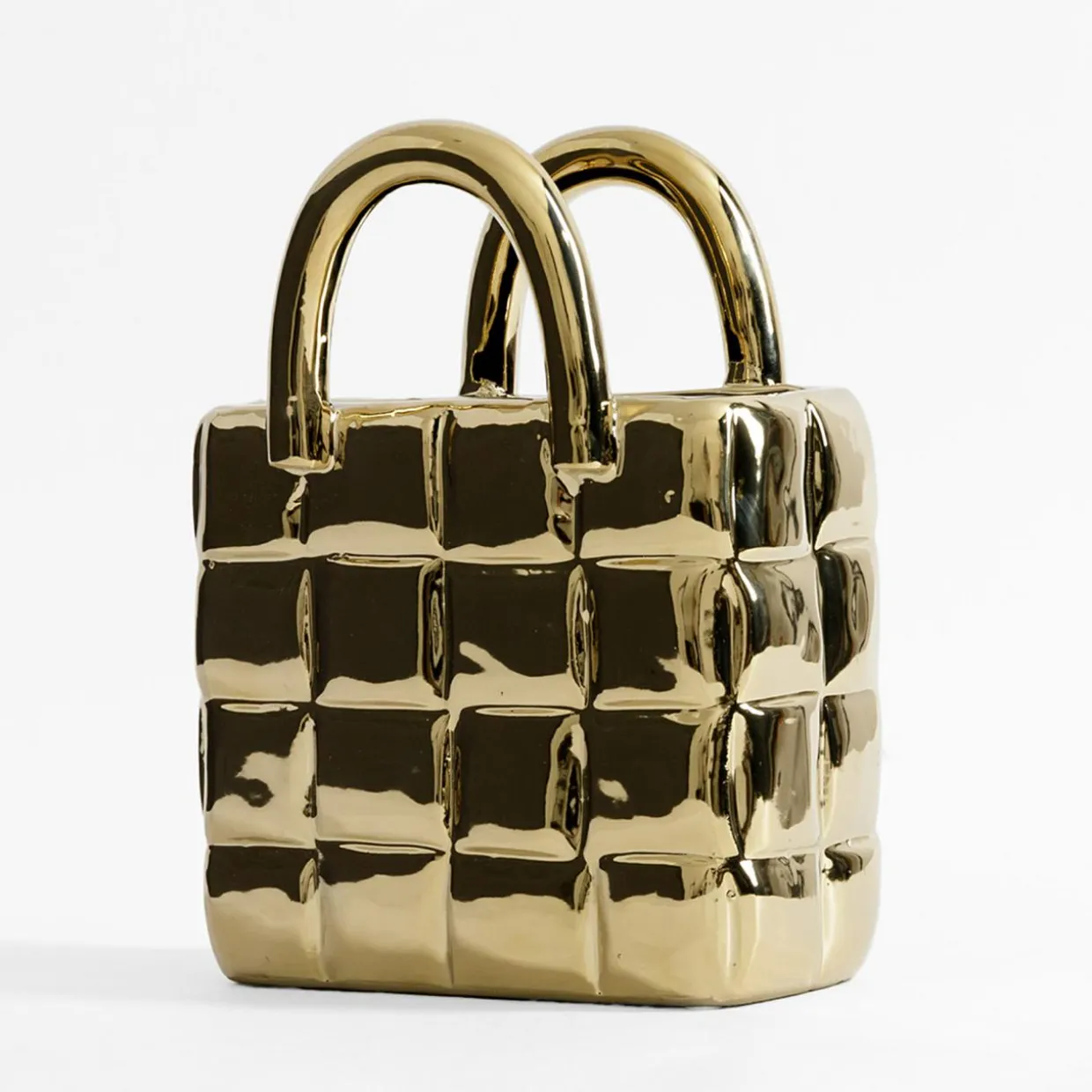 Wazon w kształcie torby złoty 23 cm
