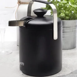 Wiaderko do lodu ze szczypcami czarne LUGO 1,3 l
