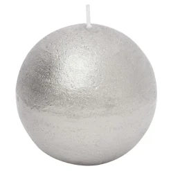 Świeca kula srebrna RUSTIC 8 cm