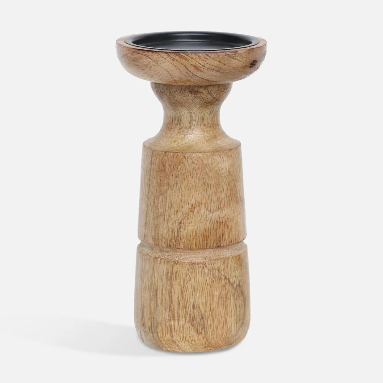 Świecznik drewniany retro 20 cm