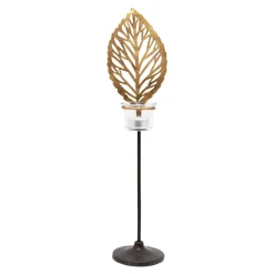 Świecznik metalowy LIŚĆ na 1 tealighta 45 cm