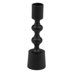 Świecznik na jedną świecę czarny 16 cm